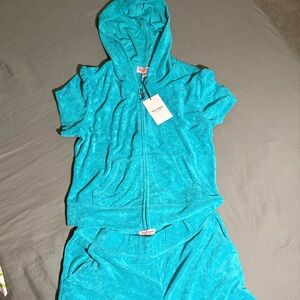 Juicy Couture Turquoise Zip-Up Hoodie